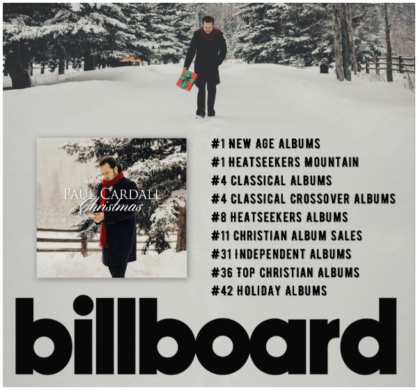 Paul Cardall’s Christmas Debuts on 9 Billboard Charts Including 1 New